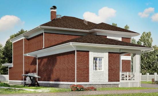 315-001-П Проект двухэтажного дома и гаражом, уютный дом из кирпича Гуково | Проекты домов от House Expert