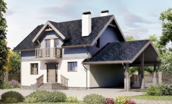 150-011-П Проект двухэтажного дома мансардой, гараж, красивый коттедж из бризолита Таганрог | Проекты домов от House Expert