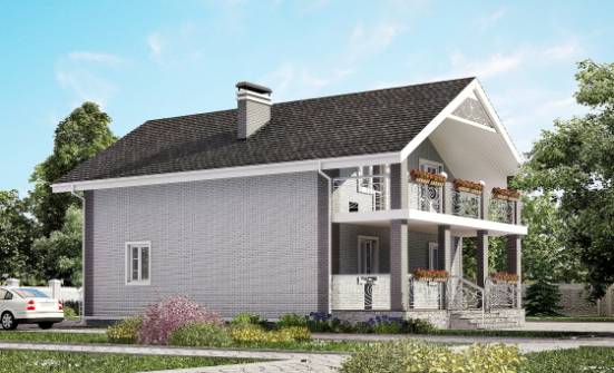 150-007-П Проект двухэтажного дома мансардой, бюджетный дом из арболита Донецк | Проекты домов от House Expert
