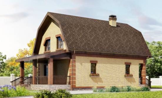 130-005-Л Проект двухэтажного дома мансардой, экономичный коттедж из бризолита Новошахтинск | Проекты домов от House Expert