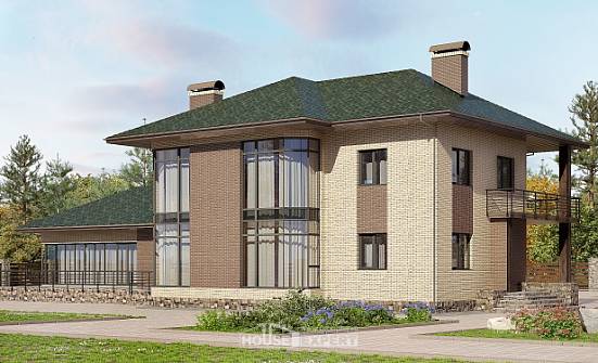 305-003-П Проект двухэтажного дома, уютный коттедж из блока Новошахтинск | Проекты домов от House Expert