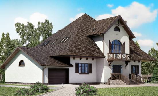 350-001-Л Проект двухэтажного дома мансардой, гараж, красивый загородный дом из арболита Батайск | Проекты домов от House Expert