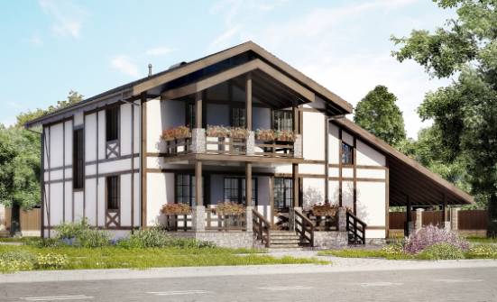 250-002-Л Проект двухэтажного дома с мансардой и гаражом, простой домик из кирпича Таганрог | Проекты домов от House Expert
