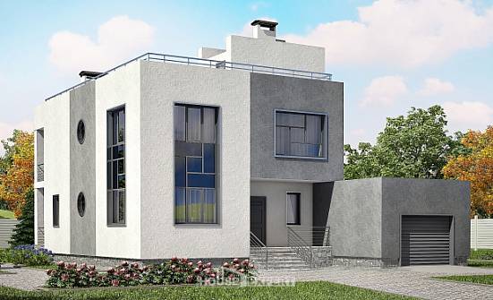255-001-П Проект двухэтажного дома, гараж, современный дом из блока Новошахтинск | Проекты домов от House Expert