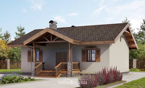 090-002-Л Проект одноэтажного дома, простой коттедж из кирпича Азов | Проекты домов от House Expert
