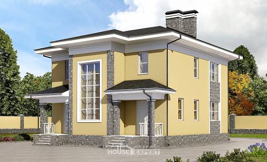 155-011-Л Проект двухэтажного дома, уютный загородный дом из твинблока Шахты | Проекты домов от House Expert