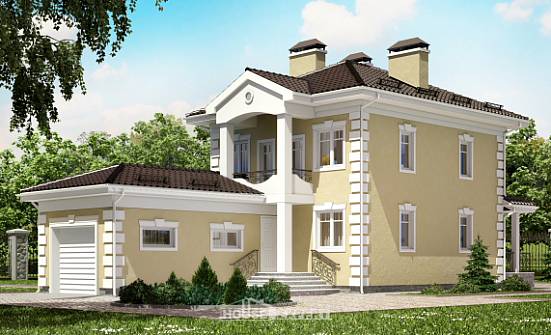 150-006-Л Проект двухэтажного дома и гаражом, доступный загородный дом из керамзитобетонных блоков Цимлянск | Проекты домов от House Expert
