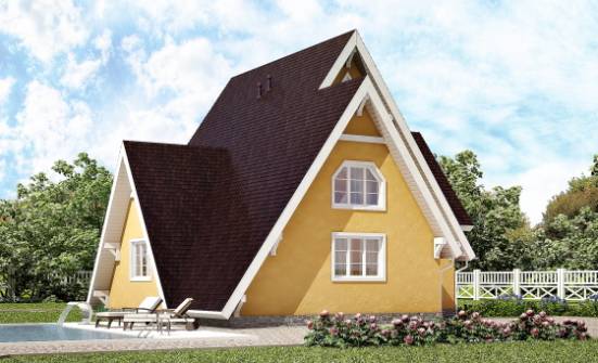 155-008-П Проект двухэтажного дома мансардой, бюджетный домик из дерева Шахты | Проекты домов от House Expert
