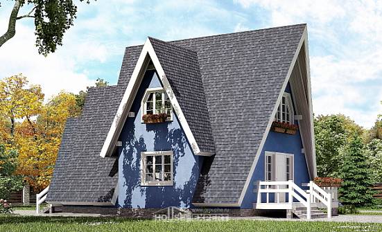 100-002-П Проект двухэтажного дома с мансардой, бюджетный коттедж из дерева Цимлянск | Проекты домов от House Expert