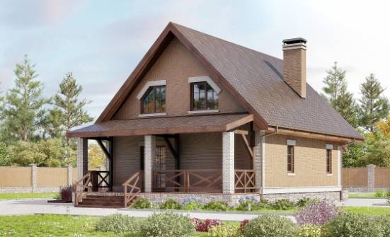 160-011-Л Проект двухэтажного дома с мансардой, скромный домик из газобетона Таганрог | Проекты домов от House Expert