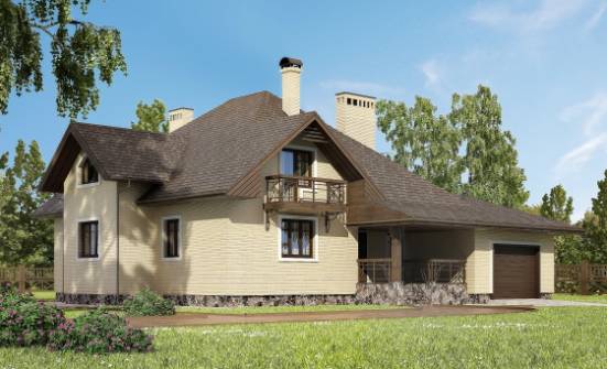 275-003-П Проект двухэтажного дома с мансардным этажом и гаражом, уютный домик из кирпича Таганрог | Проекты домов от House Expert