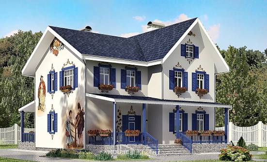 180-003-П Проект двухэтажного дома, скромный загородный дом из кирпича Каменск-Шахтинский | Проекты домов от House Expert