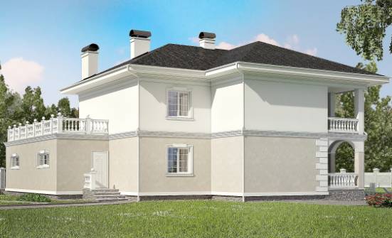 340-002-П Проект двухэтажного дома и гаражом, красивый домик из кирпича Миллерово | Проекты домов от House Expert