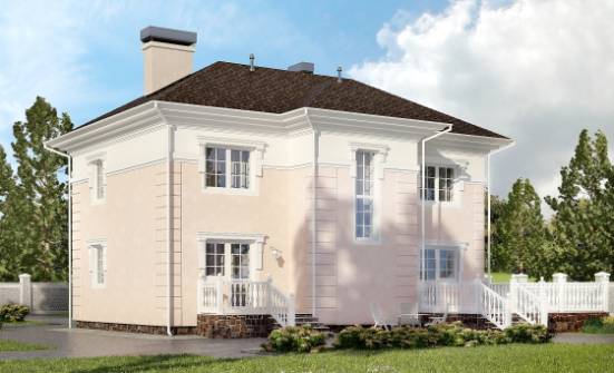155-005-Л Проект двухэтажного дома, скромный загородный дом из теплоблока Каменск-Шахтинский | Проекты домов от House Expert