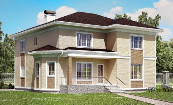 335-001-Л Проект двухэтажного дома, гараж, большой дом из кирпича Таганрог | Проекты домов от House Expert