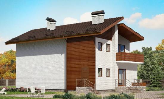 180-009-П Проект двухэтажного дома с мансардным этажом, современный загородный дом из кирпича Новошахтинск | Проекты домов от House Expert