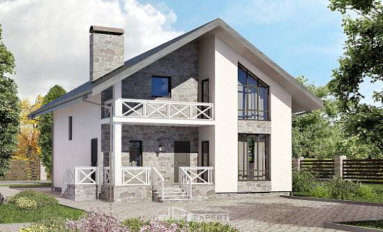 155-001-Л Проект двухэтажного дома с мансардой, гараж, красивый коттедж из керамзитобетонных блоков Цимлянск | Проекты домов от House Expert