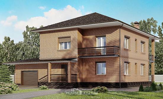 245-003-Л Проект двухэтажного дома, гараж, красивый коттедж из кирпича Новочеркасск | Проекты домов от House Expert