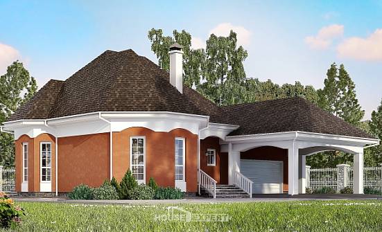 180-007-П Проект двухэтажного дома с мансардным этажом и гаражом, небольшой коттедж из теплоблока Волгодонск | Проекты домов от House Expert