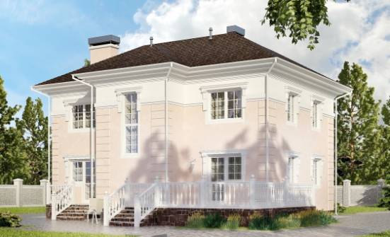 155-005-Л Проект двухэтажного дома, скромный загородный дом из теплоблока Каменск-Шахтинский | Проекты домов от House Expert