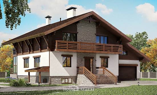 420-001-П Проект трехэтажного дома с мансардой и гаражом, уютный коттедж из кирпича Каменск-Шахтинский | Проекты домов от House Expert