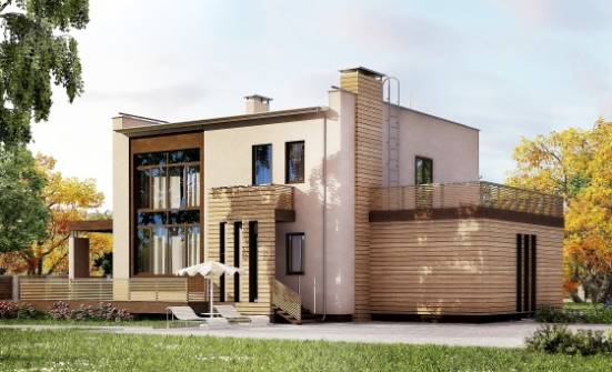 220-003-Л Проект двухэтажного дома, гараж, простой загородный дом из арболита Шахты | Проекты домов от House Expert