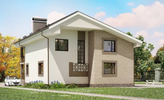 210-003-П Проект двухэтажного дома мансардой, уютный домик из теплоблока Донецк | Проекты домов от House Expert