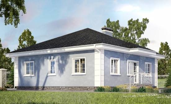 100-001-П Проект одноэтажного дома, небольшой загородный дом из твинблока Новошахтинск | Проекты домов от House Expert