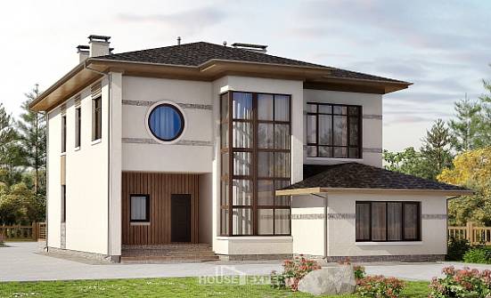 345-001-П Проект двухэтажного дома, классический загородный дом из газобетона Гуково | Проекты домов от House Expert