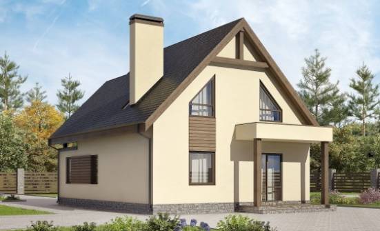 120-005-Л Проект двухэтажного дома с мансардой, гараж, доступный дом из пеноблока Гуково | Проекты домов от House Expert