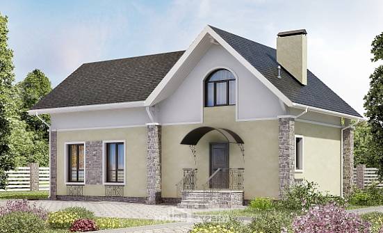 150-012-П Проект двухэтажного дома с мансардой, простой домик из поризованных блоков Волгодонск | Проекты домов от House Expert