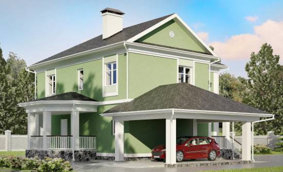 170-001-Л Проект двухэтажного дома и гаражом, красивый дом из газобетона Новошахтинск | Проекты домов от House Expert