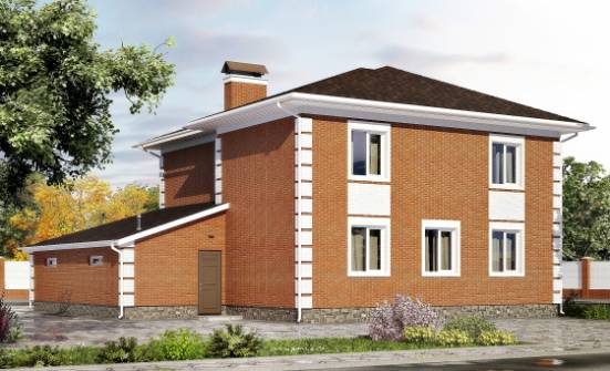 220-004-Л Проект двухэтажного дома и гаражом, средний загородный дом из кирпича Сальск | Проекты домов от House Expert