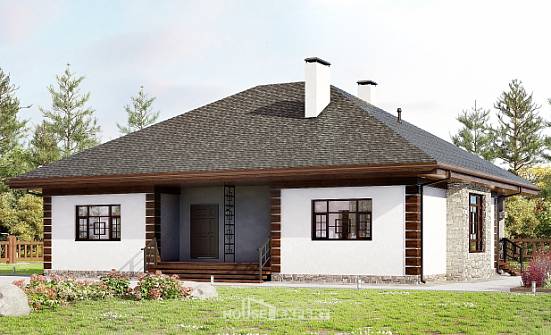 135-003-П Проект одноэтажного дома, небольшой домик из газобетона Волгодонск | Проекты домов от House Expert