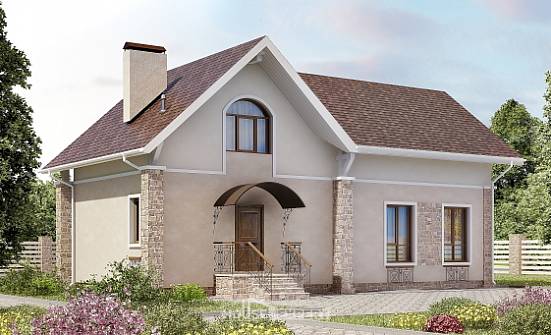 150-012-Л Проект двухэтажного дома мансардой, классический коттедж из теплоблока Азов | Проекты домов от House Expert