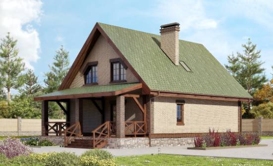 160-011-П Проект двухэтажного дома с мансардой, простой загородный дом из бризолита Новочеркасск | Проекты домов от House Expert