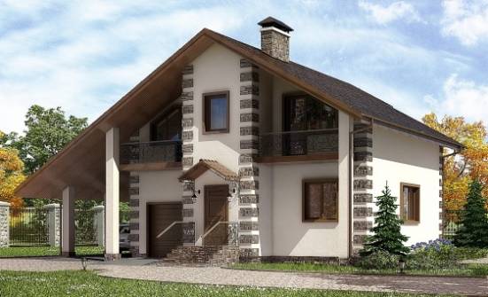 150-003-Л Проект двухэтажного дома мансардный этаж и гаражом, скромный дом из дерева Сальск | Проекты домов от House Expert