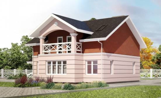 155-009-Л Проект двухэтажного дома с мансардным этажом, красивый дом из арболита Аксай | Проекты домов от House Expert