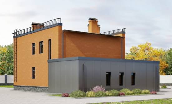 260-002-Л Проект двухэтажного дома и гаражом, современный домик из бризолита Каменск-Шахтинский | Проекты домов от House Expert