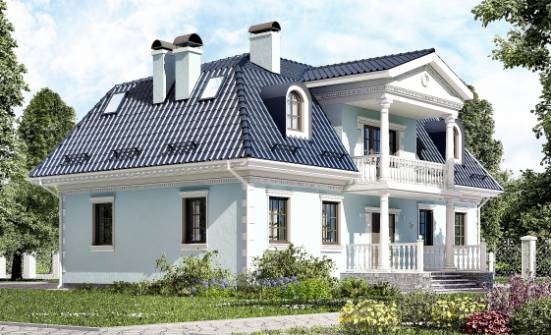 210-004-Л Проект двухэтажного дома с мансардным этажом, простой коттедж из газобетона Новочеркасск | Проекты домов от House Expert