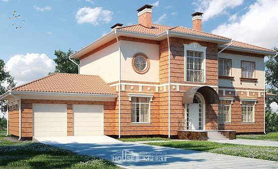 285-001-Л Проект двухэтажного дома и гаражом, большой дом из кирпича Новочеркасск | Проекты домов от House Expert