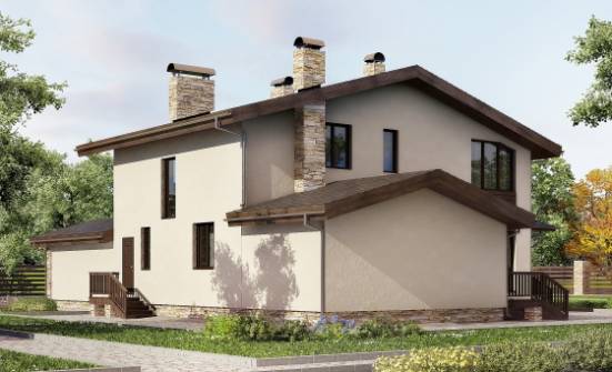 220-001-Л Проект двухэтажного дома с мансардой и гаражом, красивый дом из теплоблока Аксай | Проекты домов от House Expert