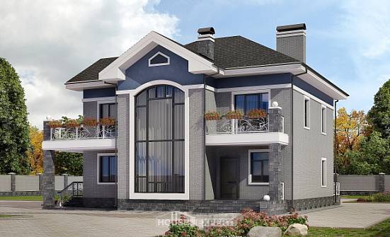 200-006-Л Проект двухэтажного дома, современный коттедж из кирпича Сальск | Проекты домов от House Expert
