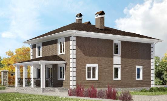 185-002-П Проект двухэтажного дома, компактный коттедж из арболита Волгодонск | Проекты домов от House Expert