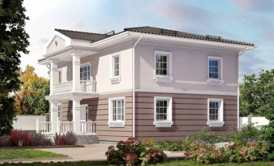 210-005-П Проект двухэтажного дома, средний коттедж из бризолита Каменск-Шахтинский | Проекты домов от House Expert