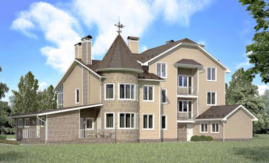 555-001-Л Проект трехэтажного дома мансардой, гараж, красивый домик из арболита Волгодонск | Проекты домов от House Expert