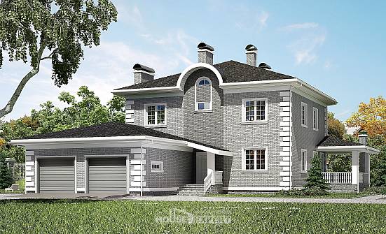 245-004-Л Проект двухэтажного дома и гаражом, современный коттедж из кирпича Таганрог | Проекты домов от House Expert