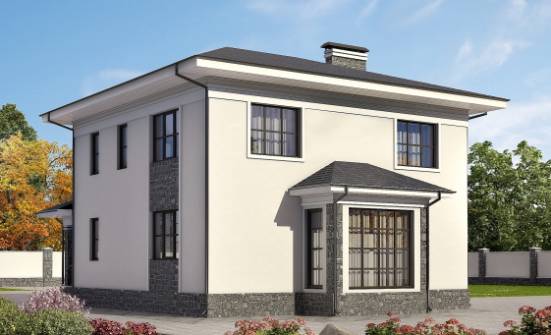 155-011-П Проект двухэтажного дома, экономичный дом из блока Белая Калитва | Проекты домов от House Expert