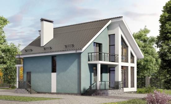 170-006-П Проект двухэтажного дома мансардой, уютный коттедж из теплоблока Цимлянск | Проекты домов от House Expert