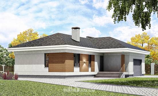 165-001-П Проект одноэтажного дома, гараж, бюджетный дом из бризолита Сальск | Проекты домов от House Expert